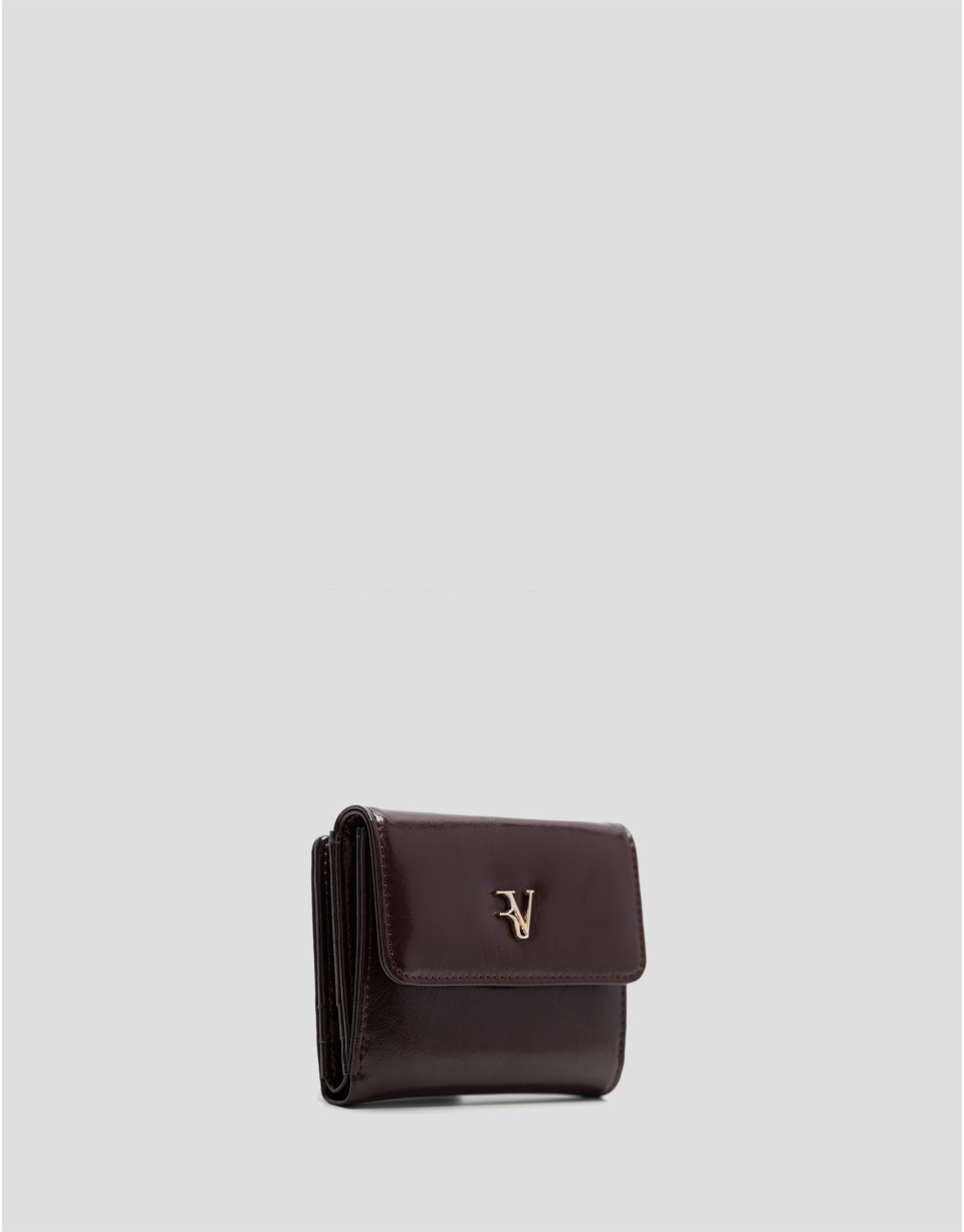 Margot Mini burgundy crackled leather wallet | Roberto Verino
