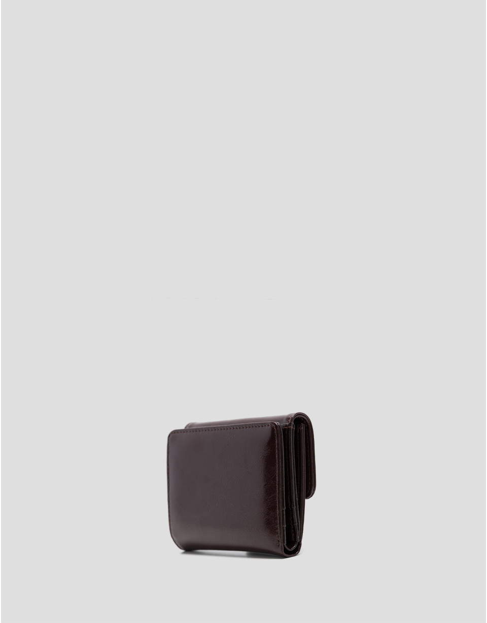 Margot Mini burgundy crackled leather wallet | Roberto Verino