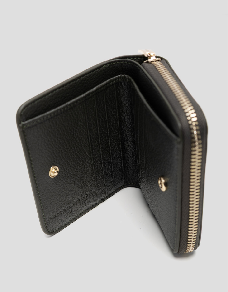 Bruna green grained leather zip wallet - Gifts | Roberto Verino