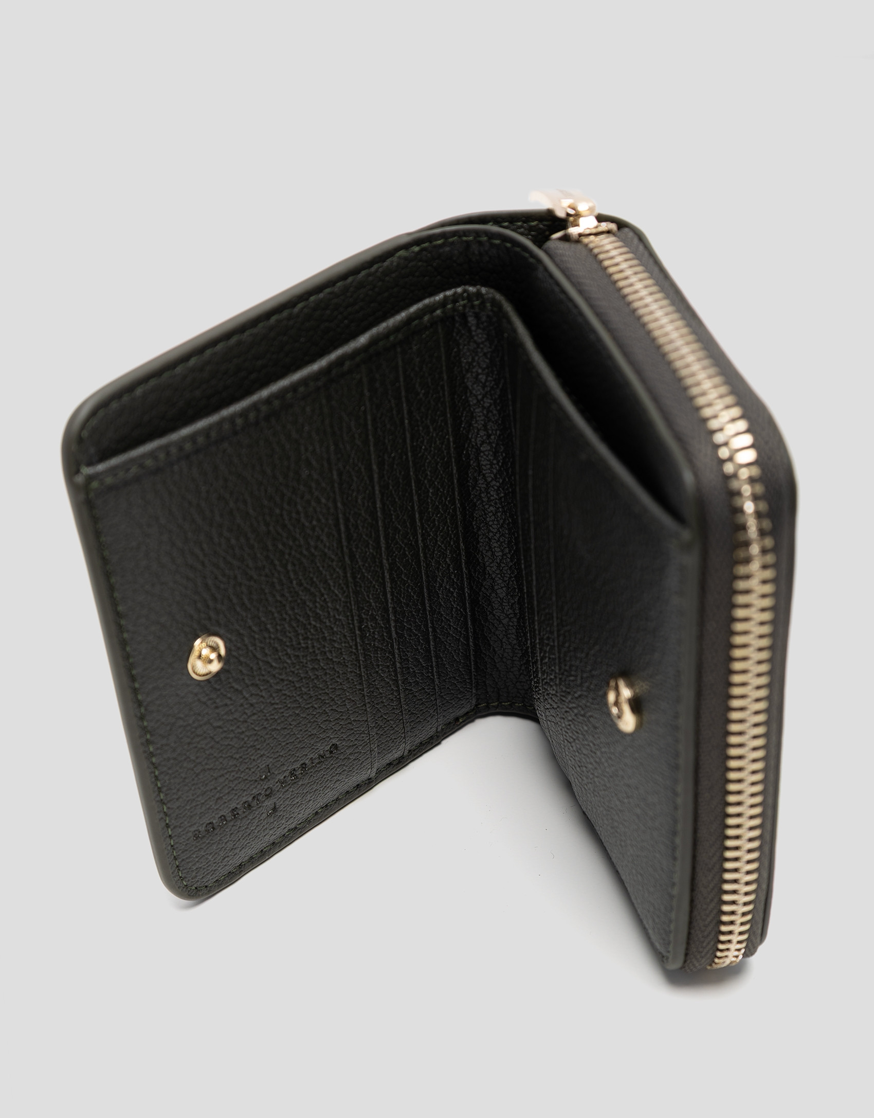 Bruna green grained leather zip wallet - Gifts | Roberto Verino