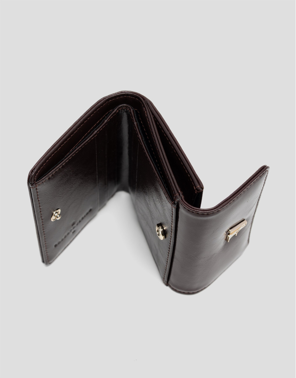 Margot Mini burgundy crackled leather wallet | Roberto Verino