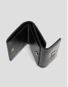 Margot Mini wallet in black crackled leather | Roberto Verino