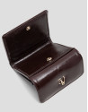 Margot Mini burgundy crackled leather wallet | Roberto Verino