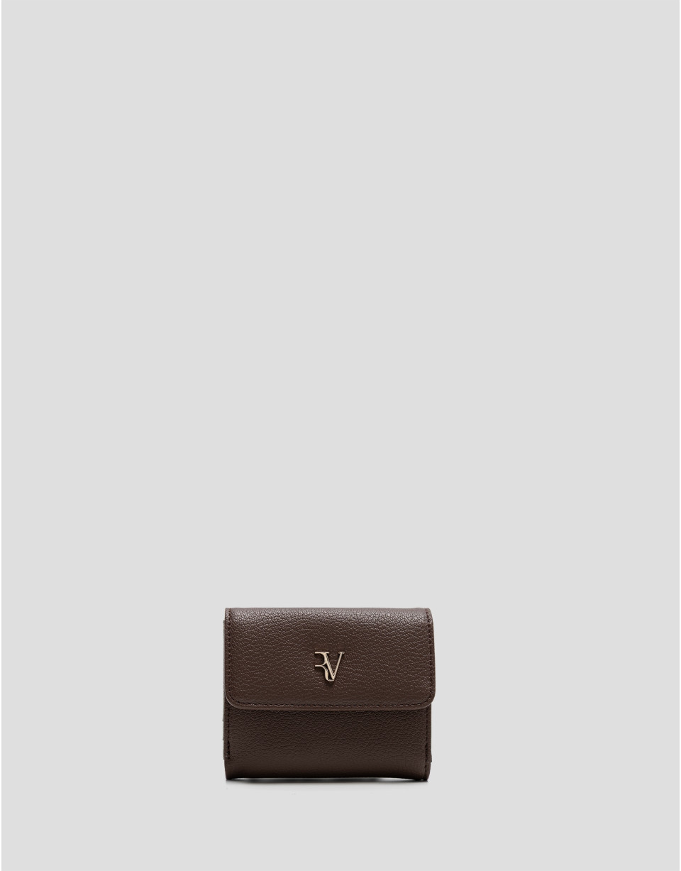 Bruna Mini brown grained leather wallet - Gifts | Roberto Verino