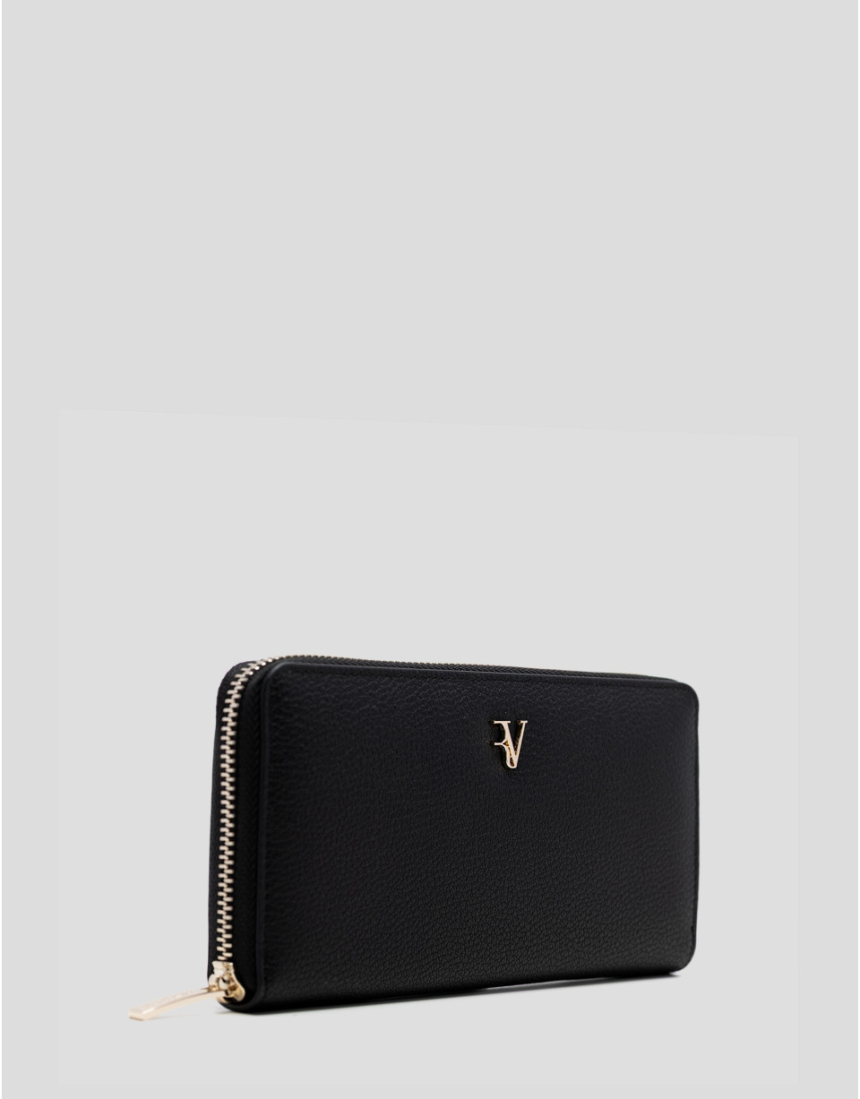 Cartera Bruna Maxi piel granulada negra - Mujer | Roberto Verino
