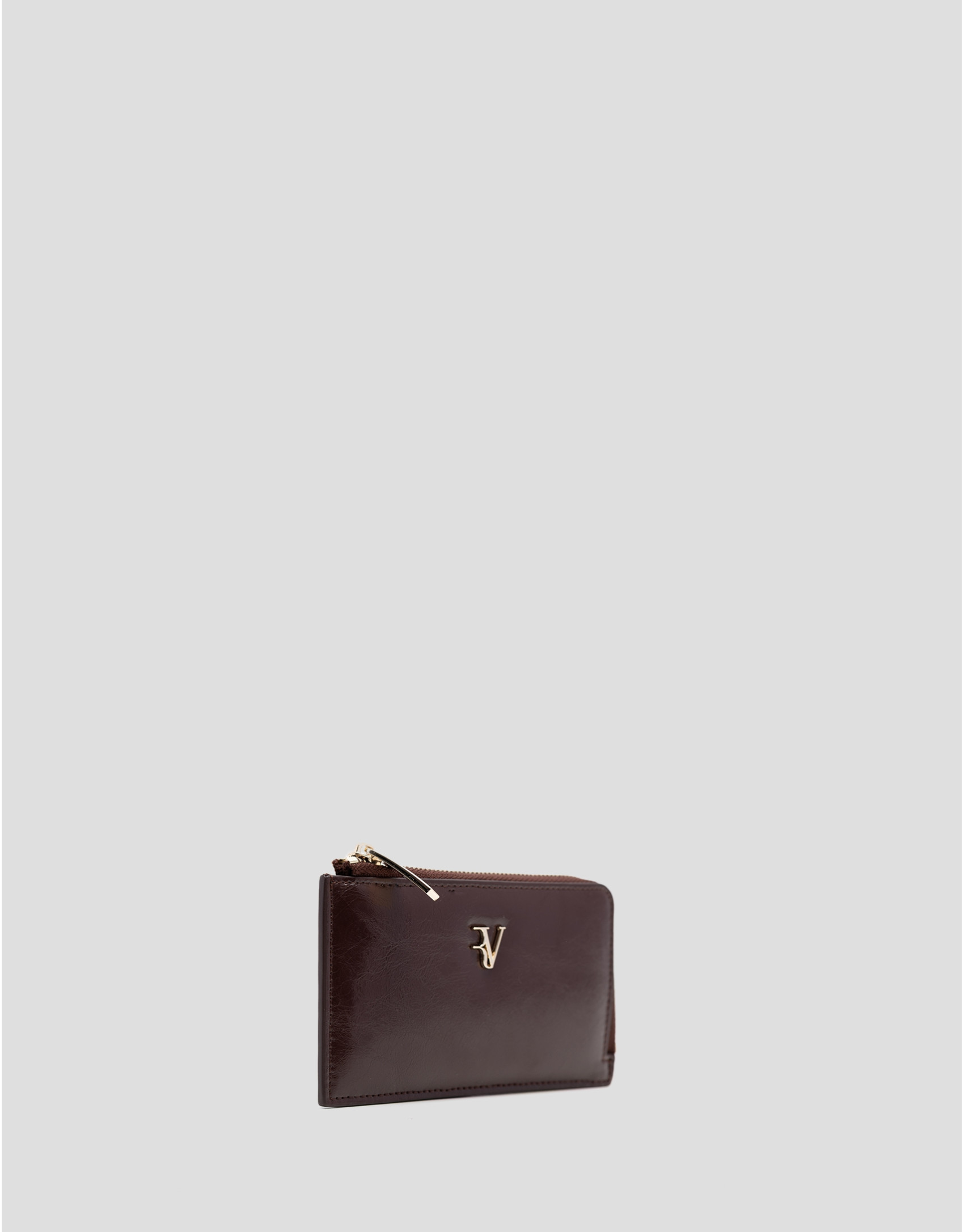 Margot burgundy crackled leather card holder | Roberto Verino