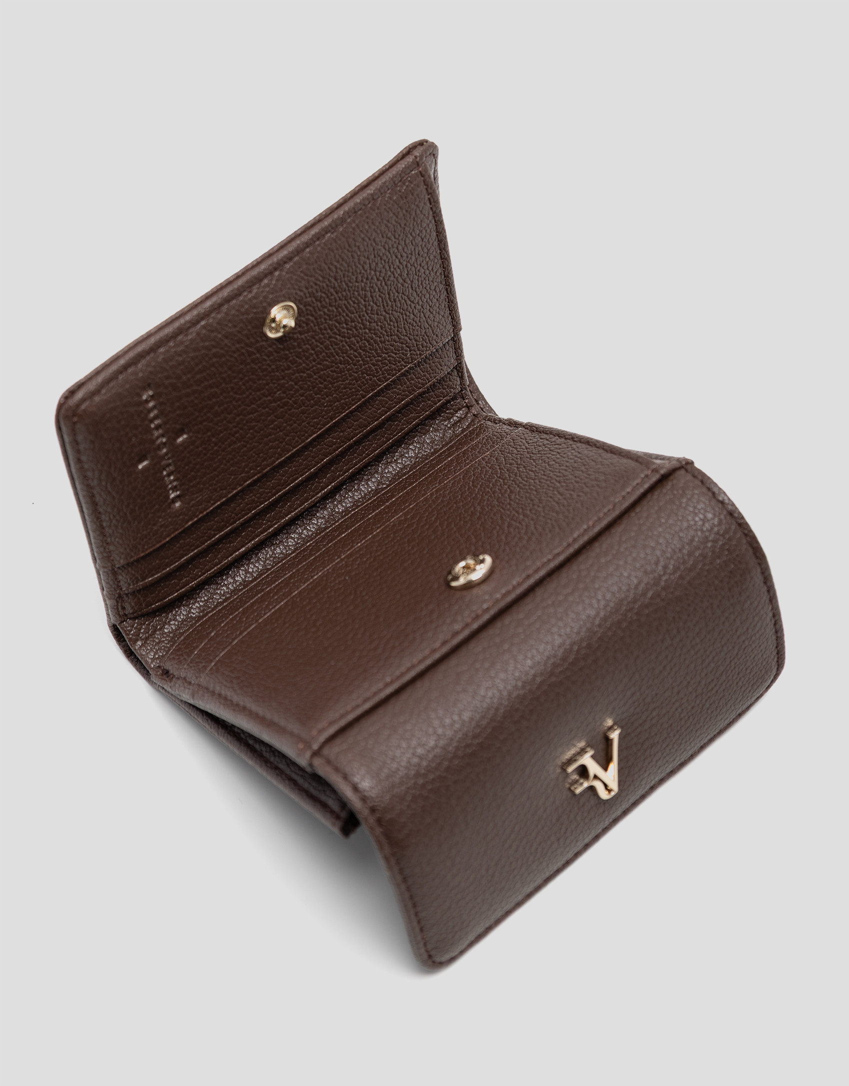 Bruna Mini brown grained leather wallet - Gifts | Roberto Verino