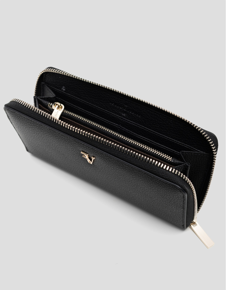 Cartera Bruna Maxi piel granulada negra - Mujer | Roberto Verino