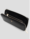 Bruna Maxi wallet in black grained leather | Roberto Verino
