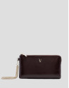 Margot burgundy crackled leather chain wallet | Roberto Verino