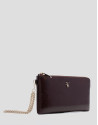 Margot burgundy crackled leather chain wallet | Roberto Verino