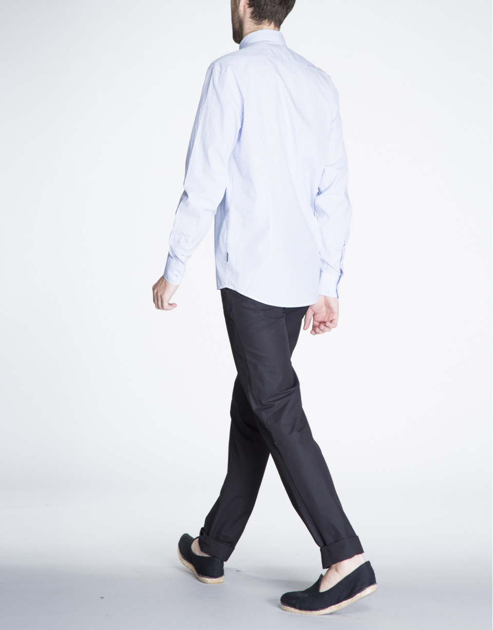 Camisa azul sport Jacquard rayas