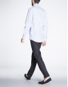 Blue striped jacquard sports shirt
