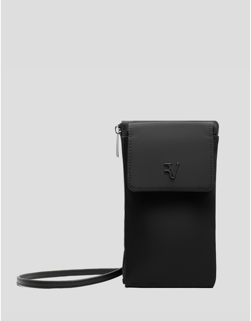 Violeta mobile phone bag in black nylon - Woman | Roberto Verino