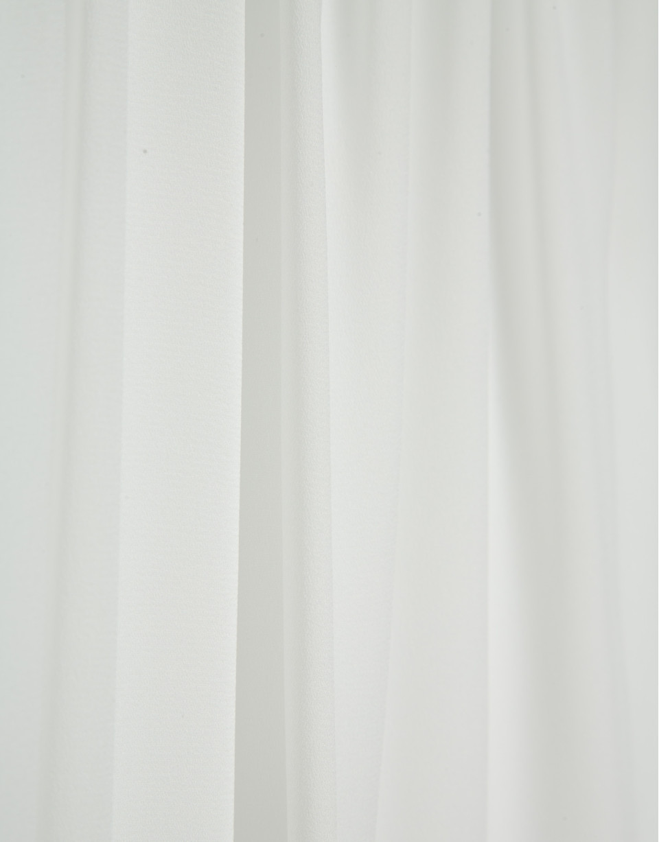 Sleeveless puffed blouse in ecru crepe - Woman | Roberto Verino