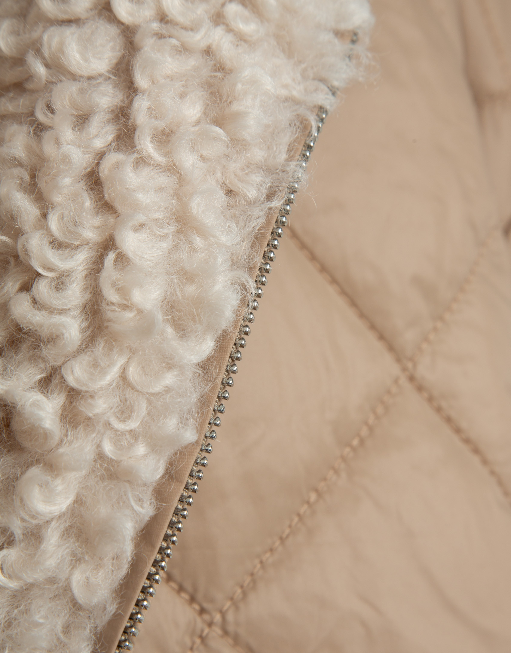 Reversible camel quilted jacket - Woman | Roberto Verino