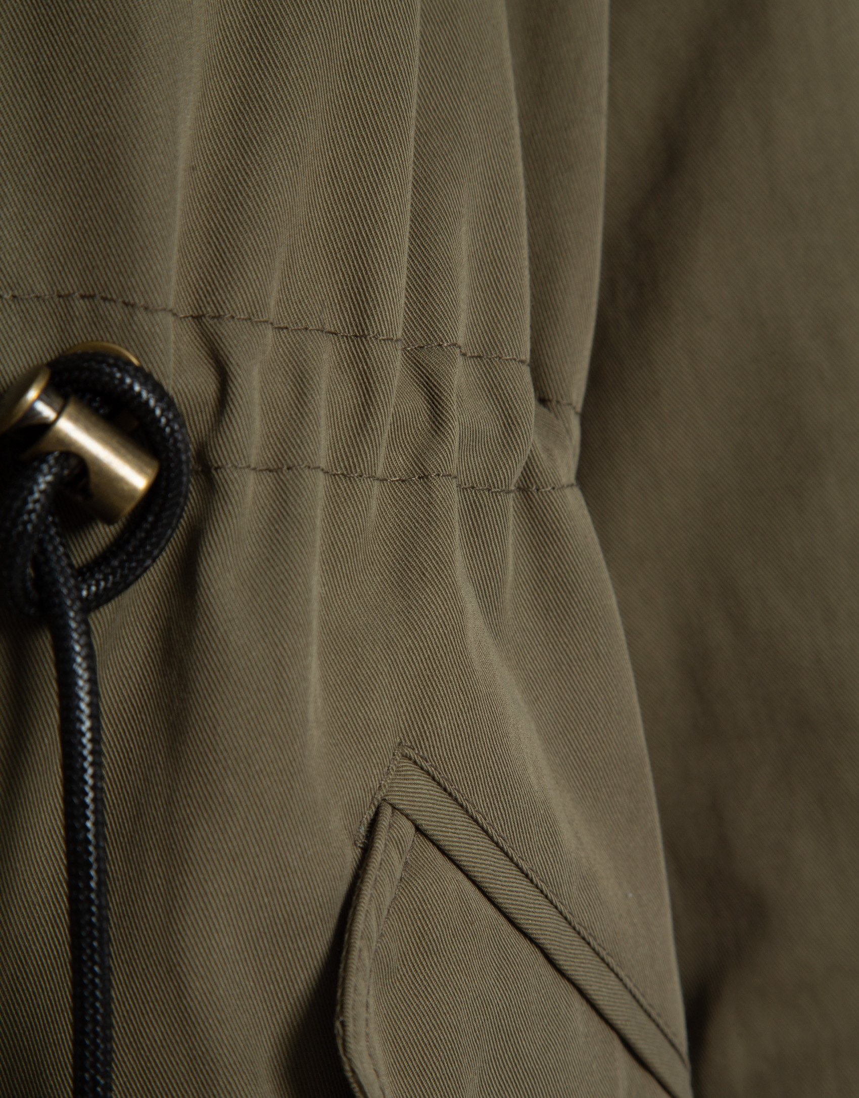 Long green hunting cotton jacket with quilted... | Roberto Verino