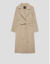 Abrigo largo oversize doble faz beige - Mujer | Roberto Verino