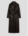Long brown napa trench coat - Woman - AW2025 | Roberto Verino