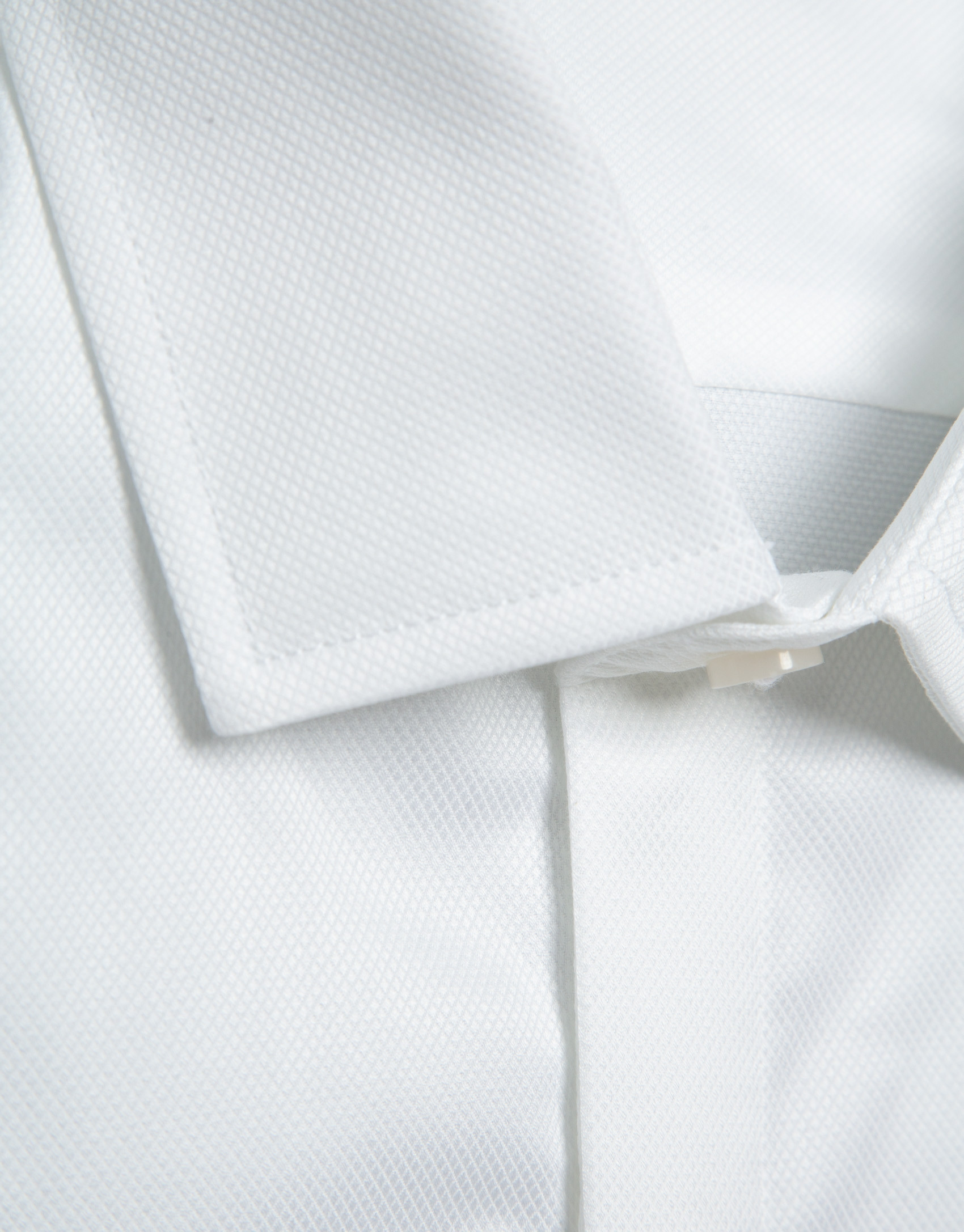 Slim-fit white diamond dress shirt with twin ... | Roberto Verino