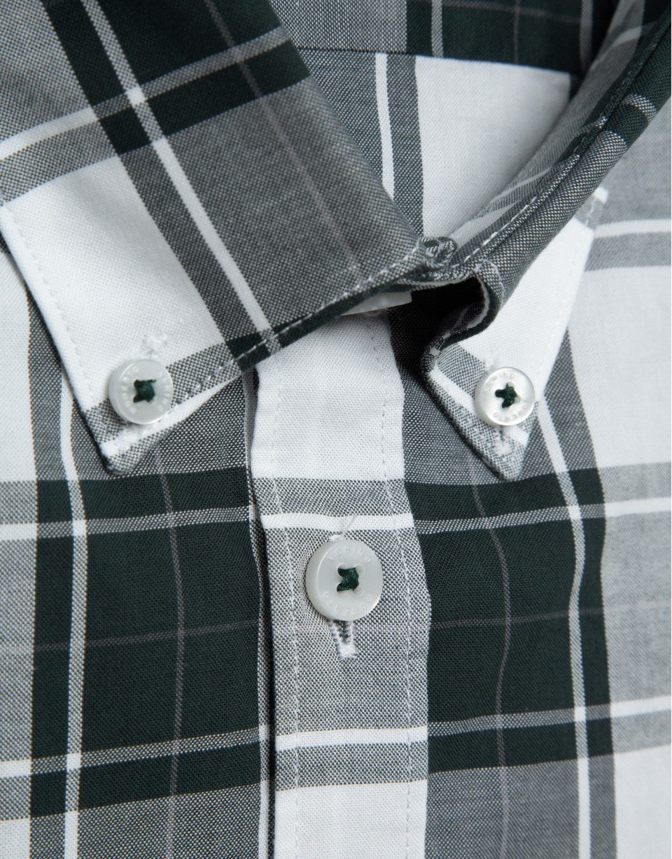 Camisa sport slim cuadros verde perfiles ... | Roberto Verino