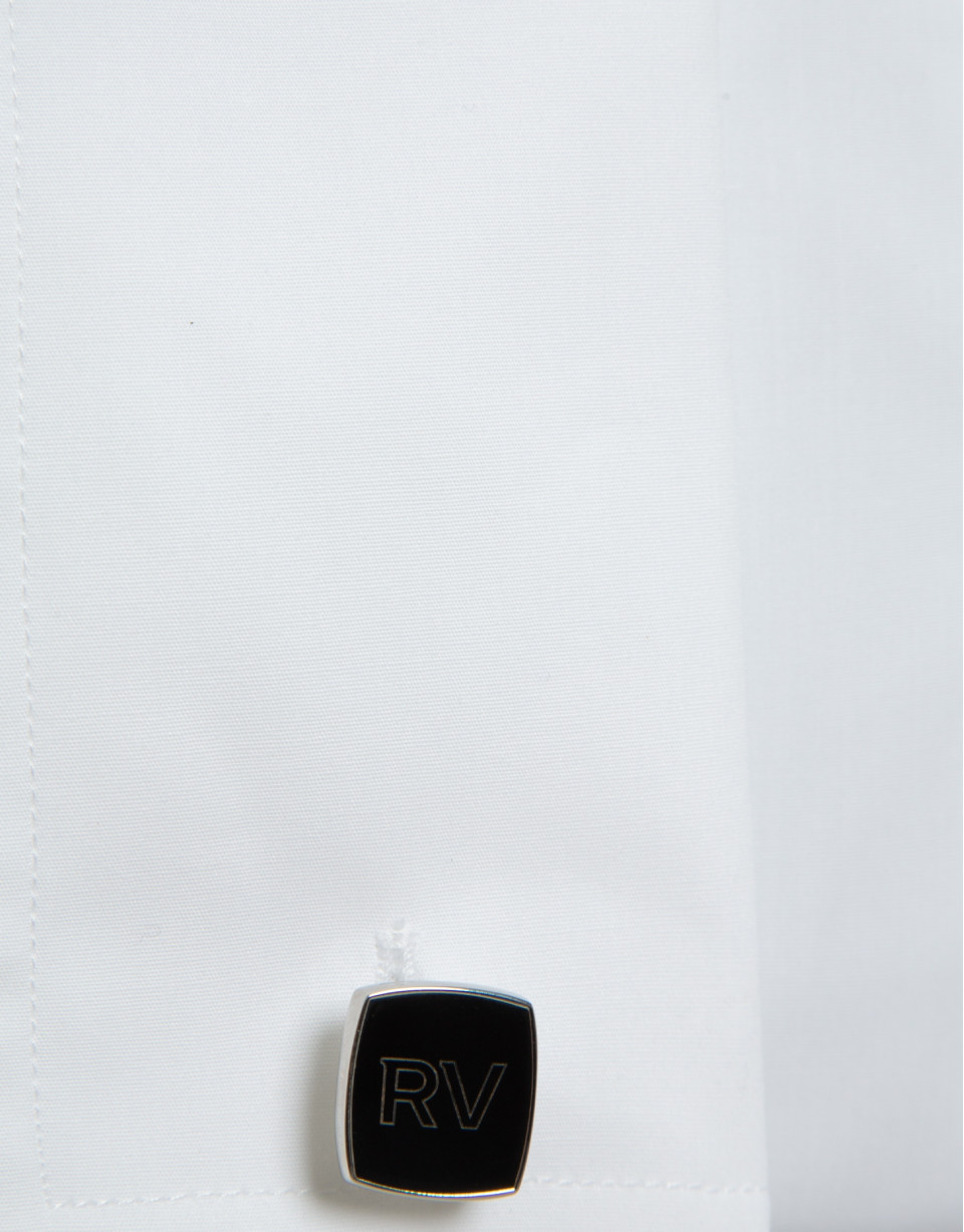 Slim-fit white dress shirt with twin cuffs | Roberto Verino