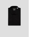 Slim fit black dress shirt with twin cuffs | Roberto Verino