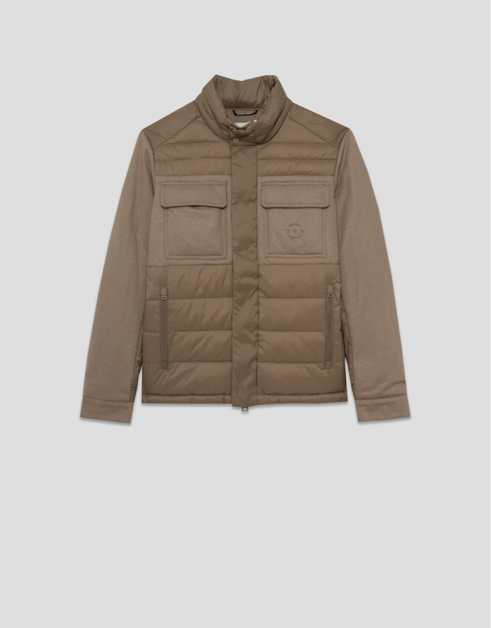 Jacket combined with technical fabric and ... | Roberto Verino