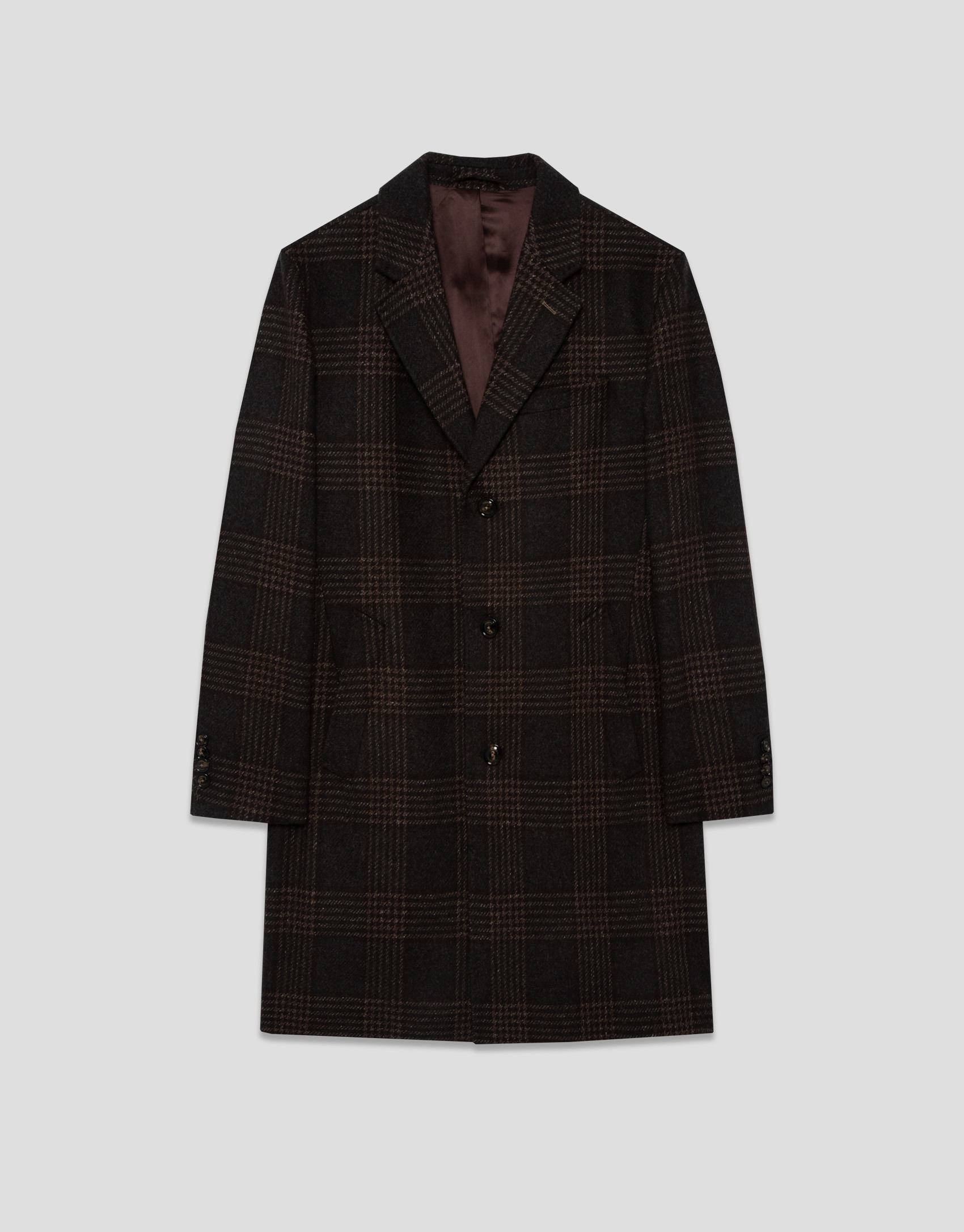 Large checkered coat in brown and natural tones | Roberto Verino