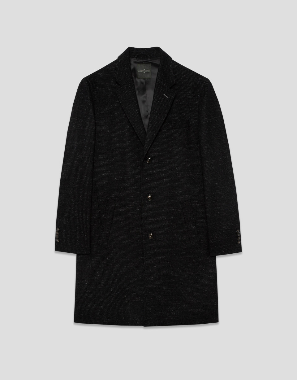 Black/white twill coat - Man - AW2025 | Roberto Verino