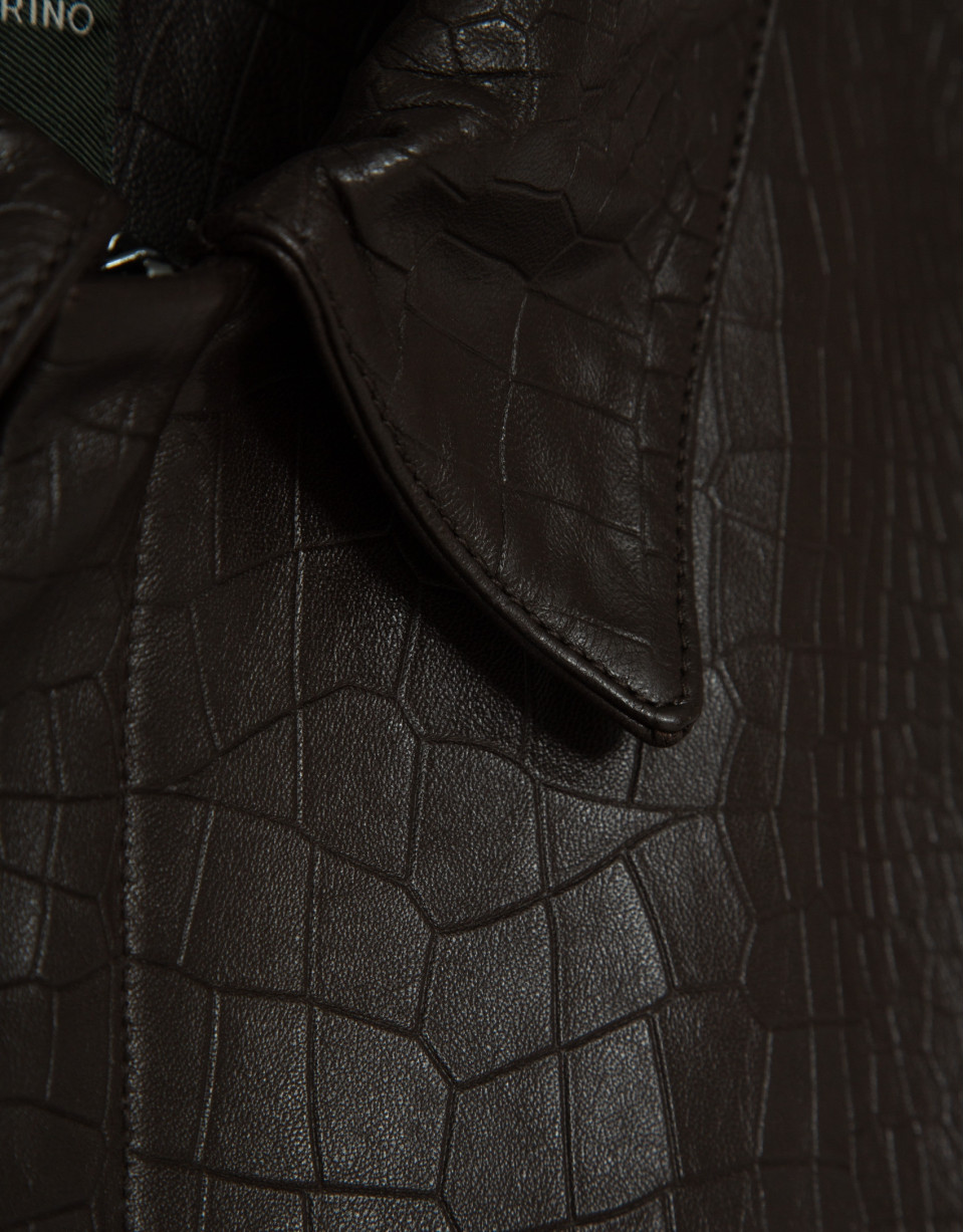 Brown crocodile print jacket - Man - SS2026 | Roberto Verino