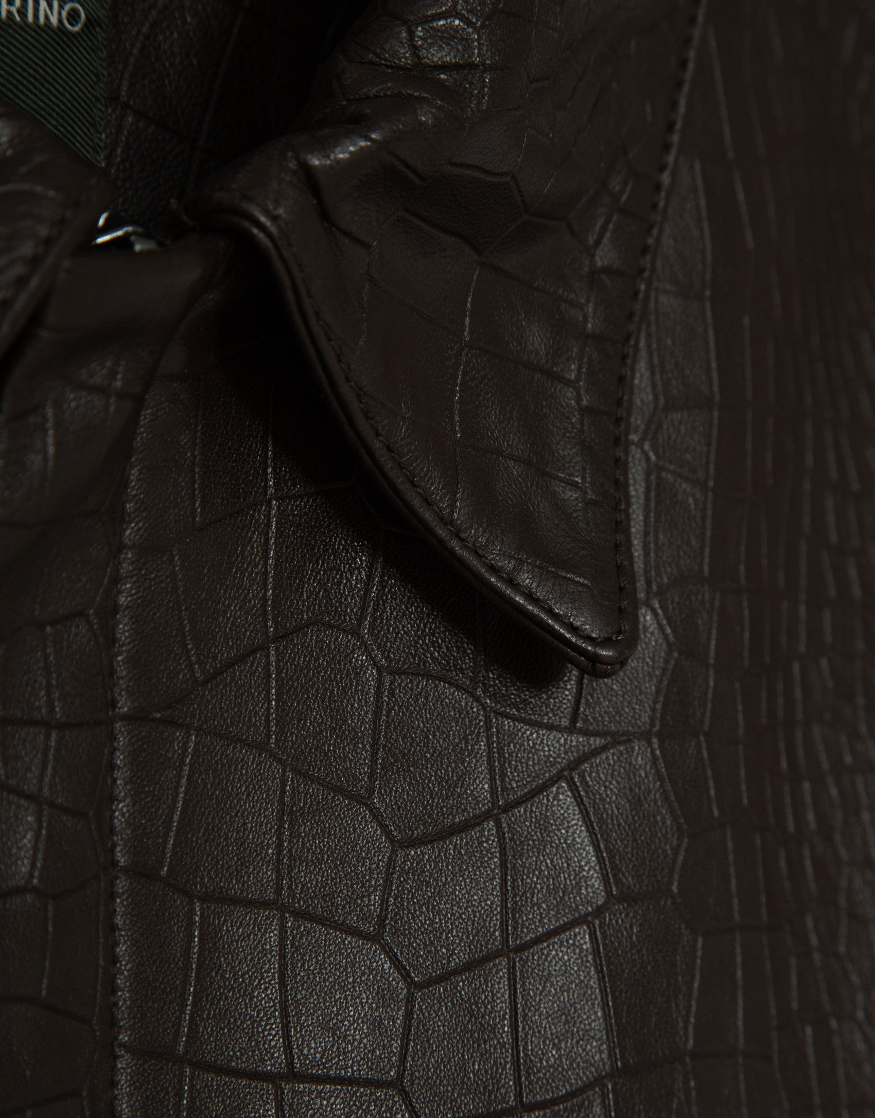 Brown crocodile print jacket - Man - SS2026 | Roberto Verino