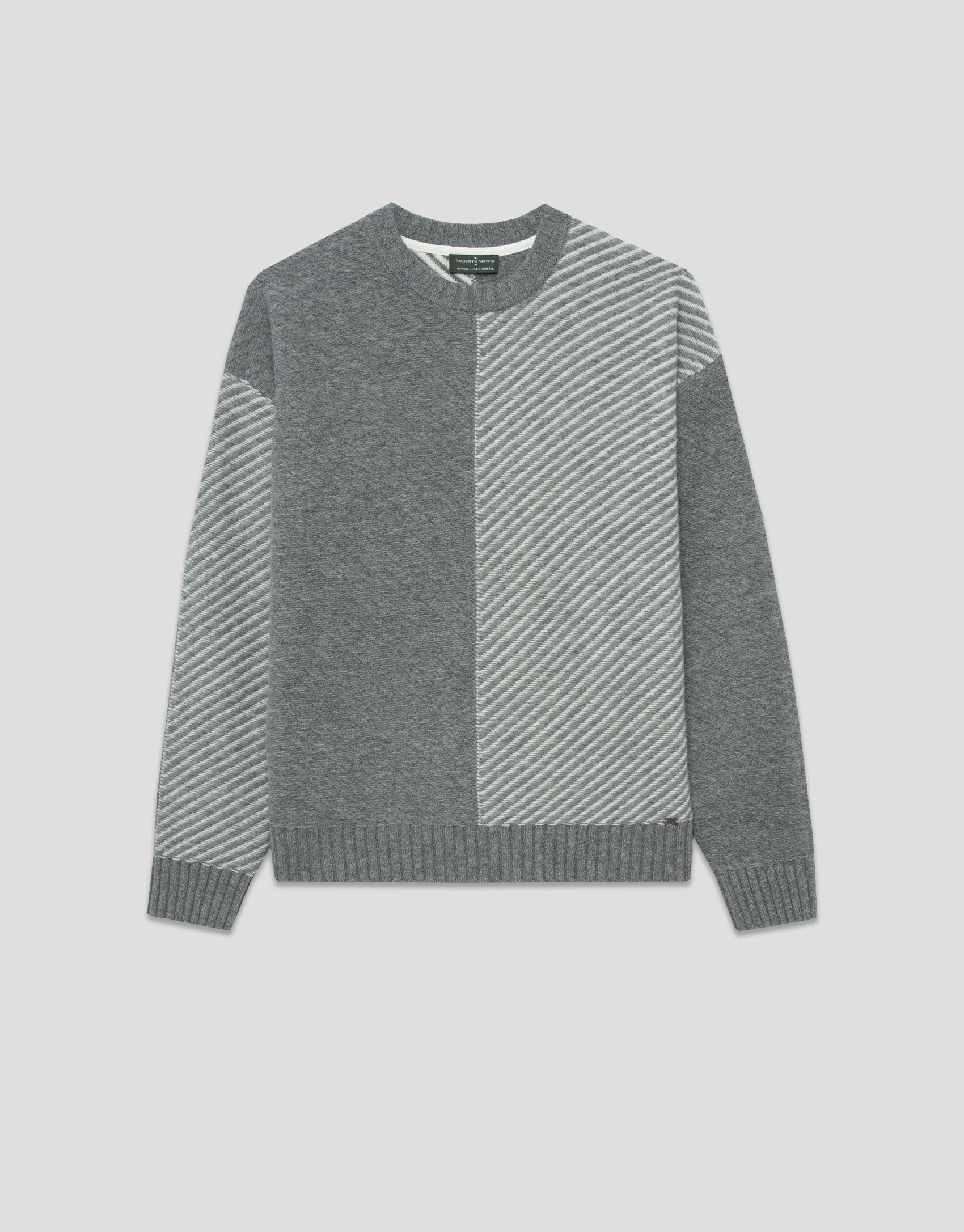 Jersey fantasía gris melange y crudo - Hombre | Roberto Verino