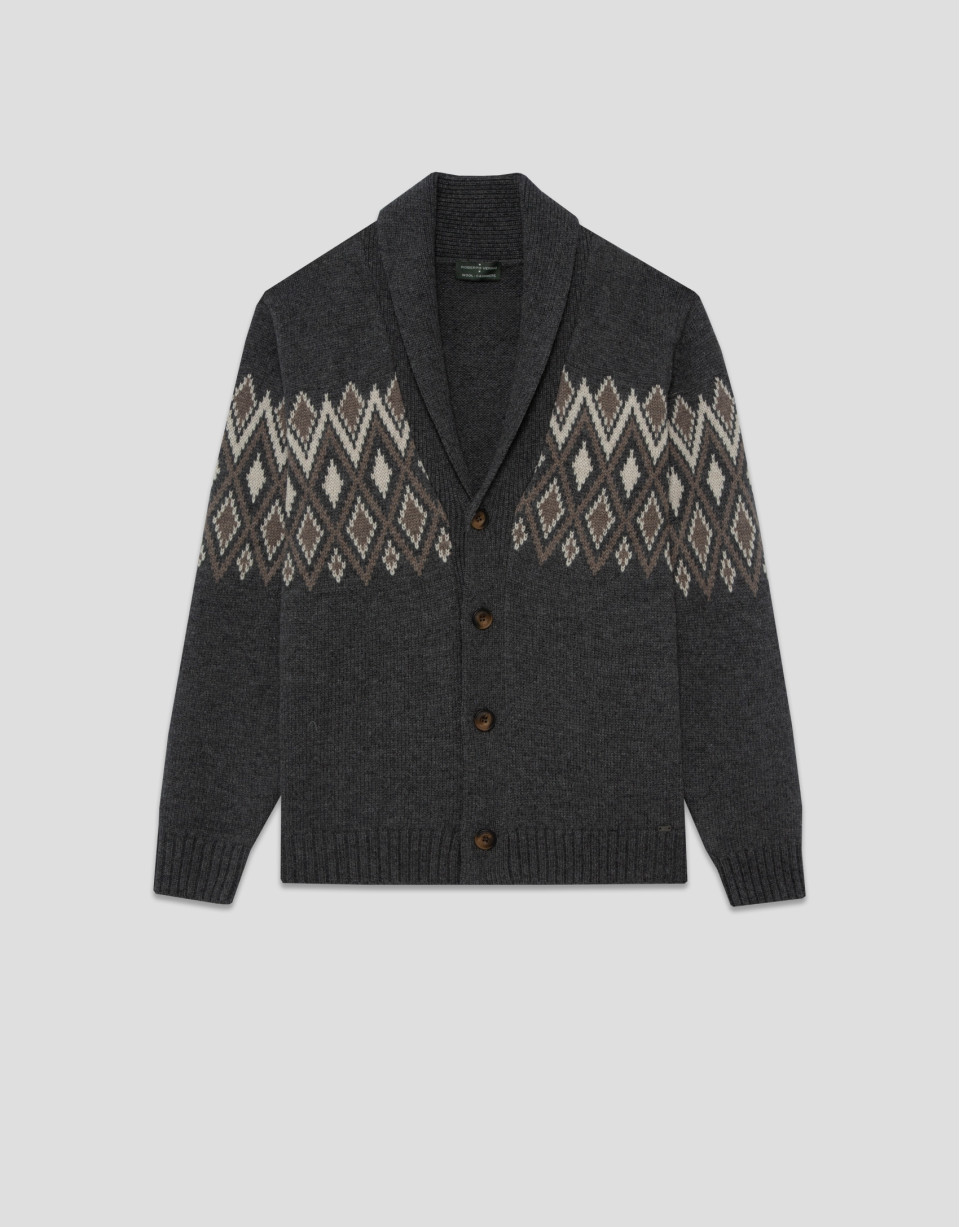 Chaqueta cuello chal color gris - Hombre | Roberto Verino