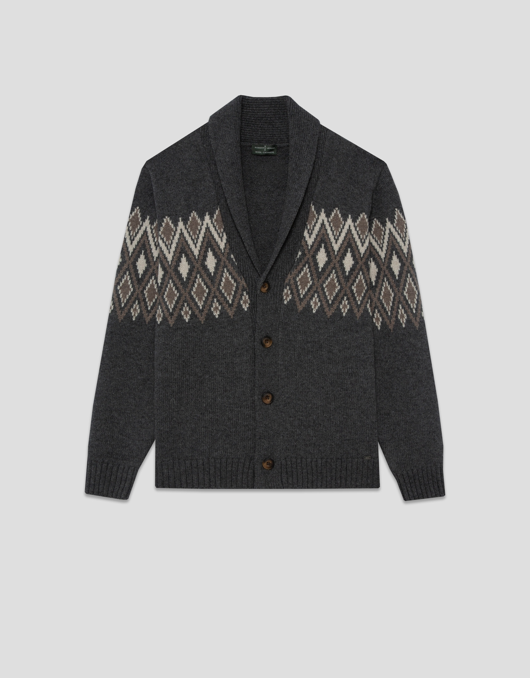 Chaqueta cuello chal color gris - Hombre | Roberto Verino