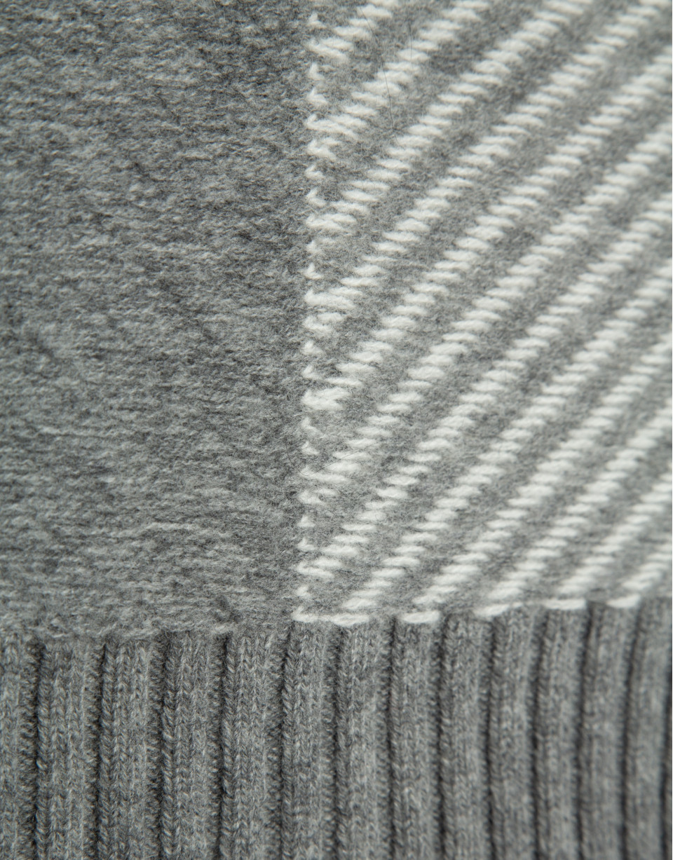 Grey melange and ecru fantasy sweater - Man | Roberto Verino