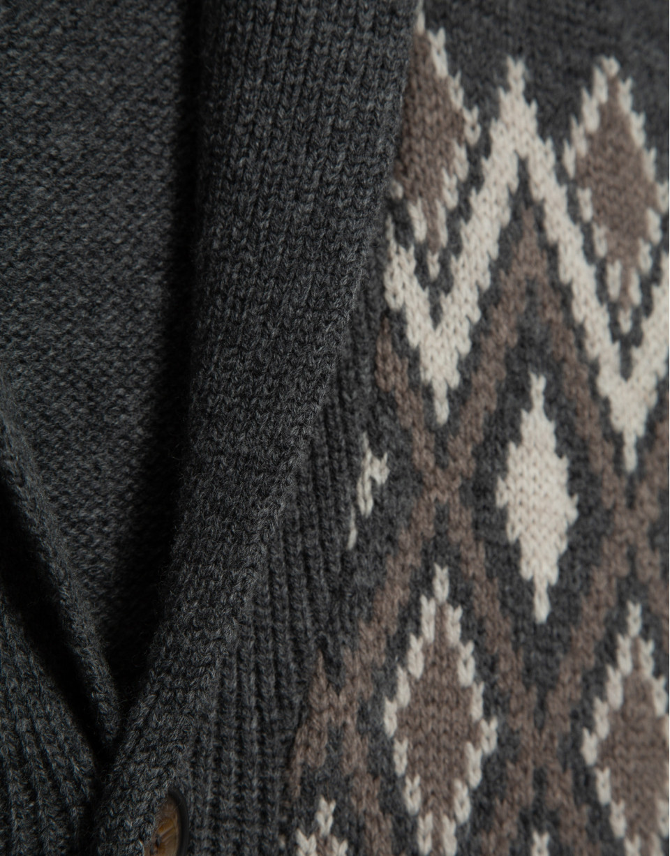 Chaqueta cuello chal color gris - Hombre | Roberto Verino