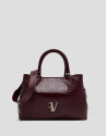 Valentina burgundy coconut leather satchel bag | Roberto Verino