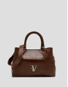 Bolso satchel Valentina piel coco marrón | Roberto Verino