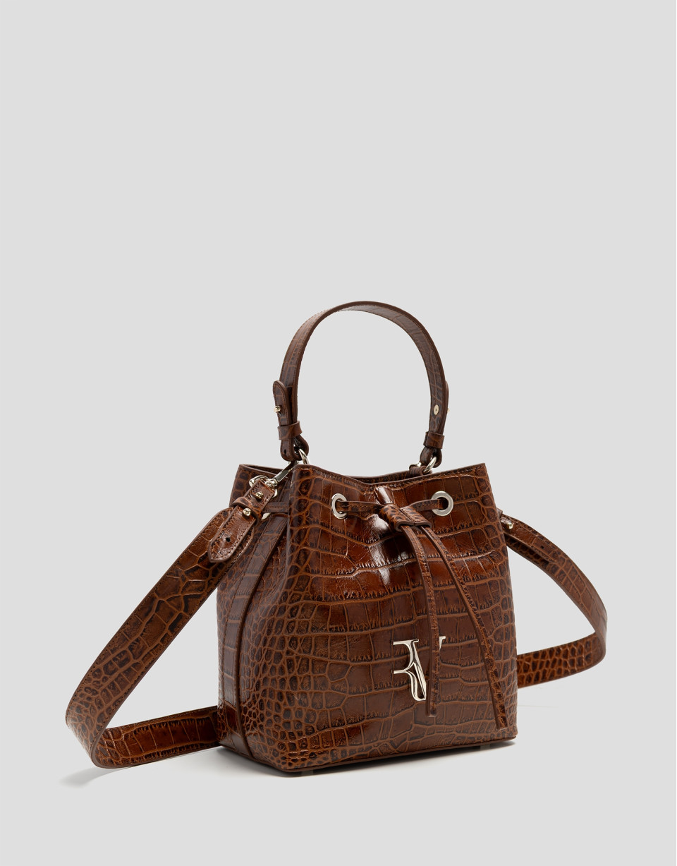 Bolso de mano Valentina Bucket piel grabado ... | Roberto Verino