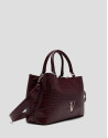 Valentina burgundy coconut leather satchel bag | Roberto Verino