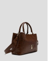 Bolso satchel Valentina piel coco marrón | Roberto Verino