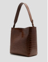Bolso de hombro Valentina Hobo piel coco marrón | Roberto Verino