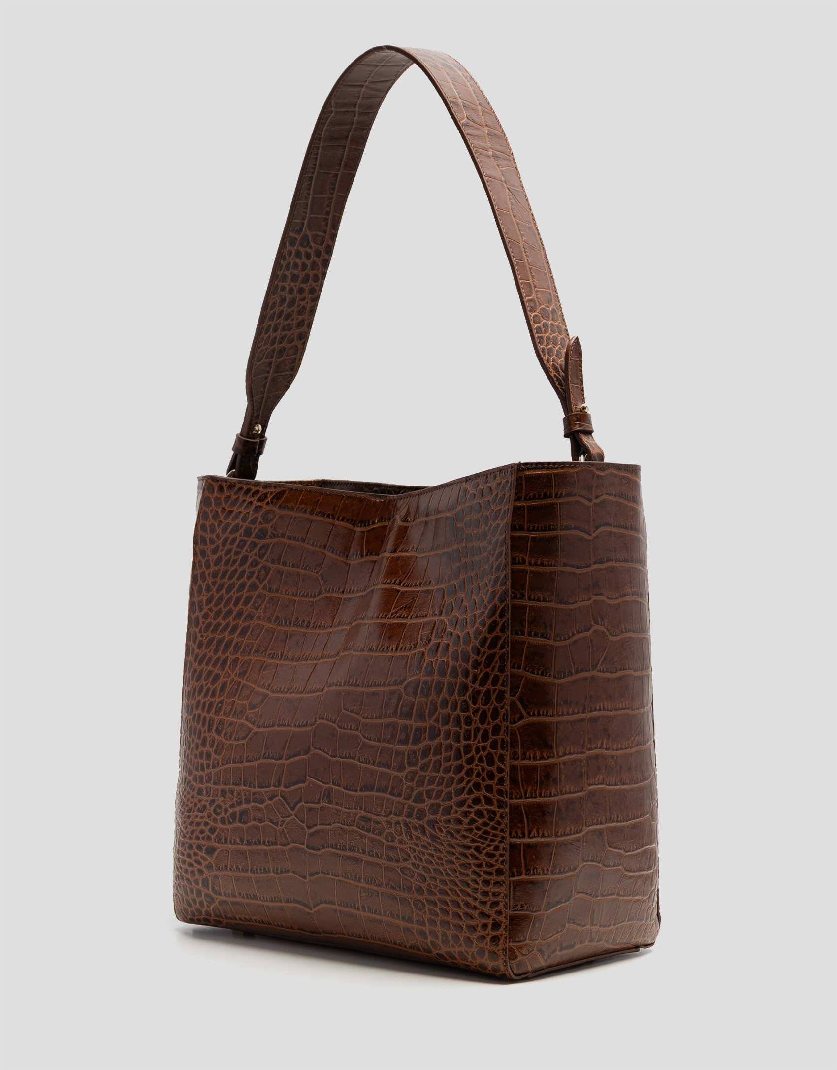 Bolso de hombro Valentina Hobo piel coco marrón | Roberto Verino