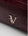 Valentina burgundy coconut leather satchel bag | Roberto Verino