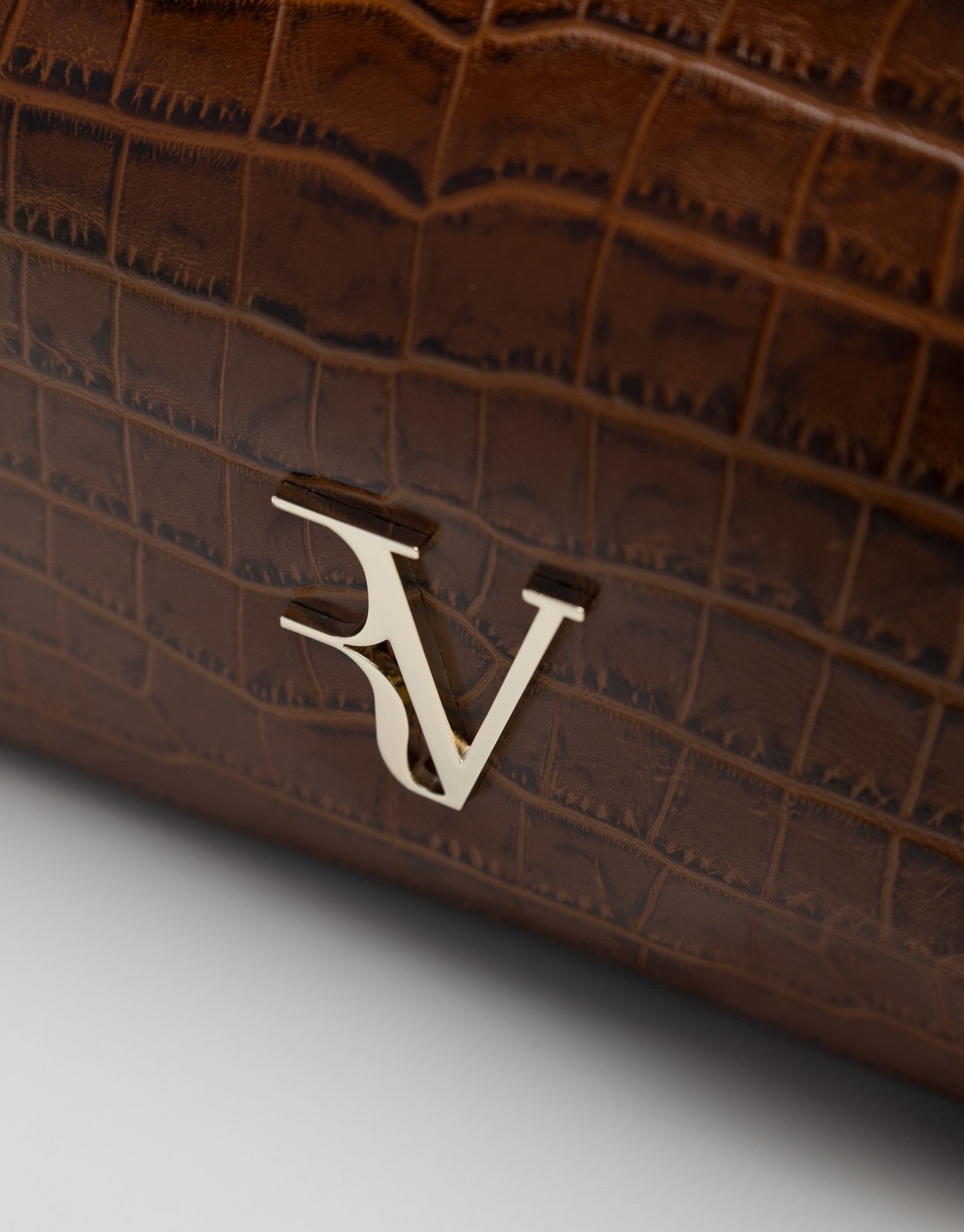 Bolso satchel Valentina piel coco marrón | Roberto Verino