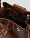 Brown crocodile-embossed leather Valentina ... | Roberto Verino