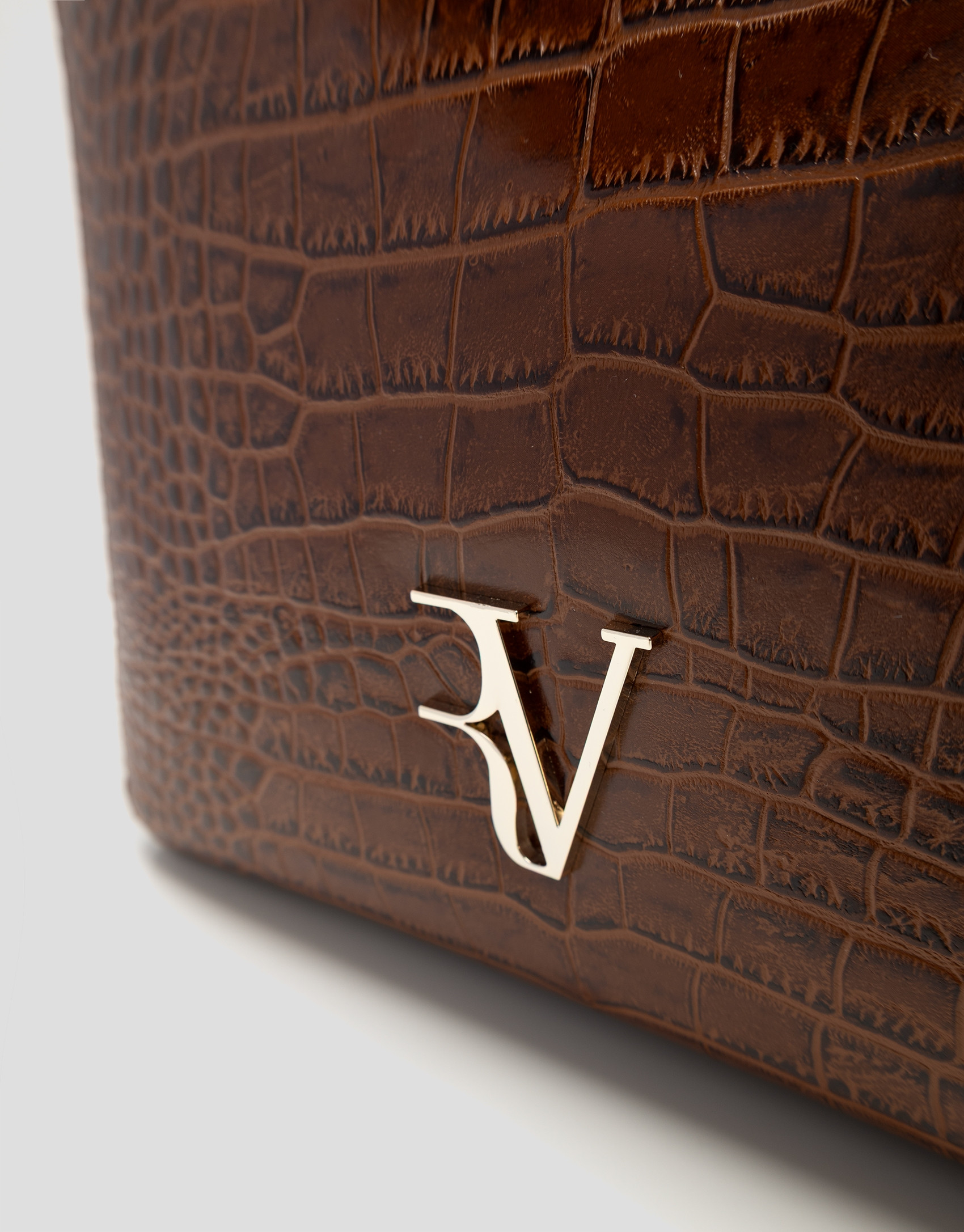 Bolso de hombro Valentina Hobo piel coco marrón | Roberto Verino