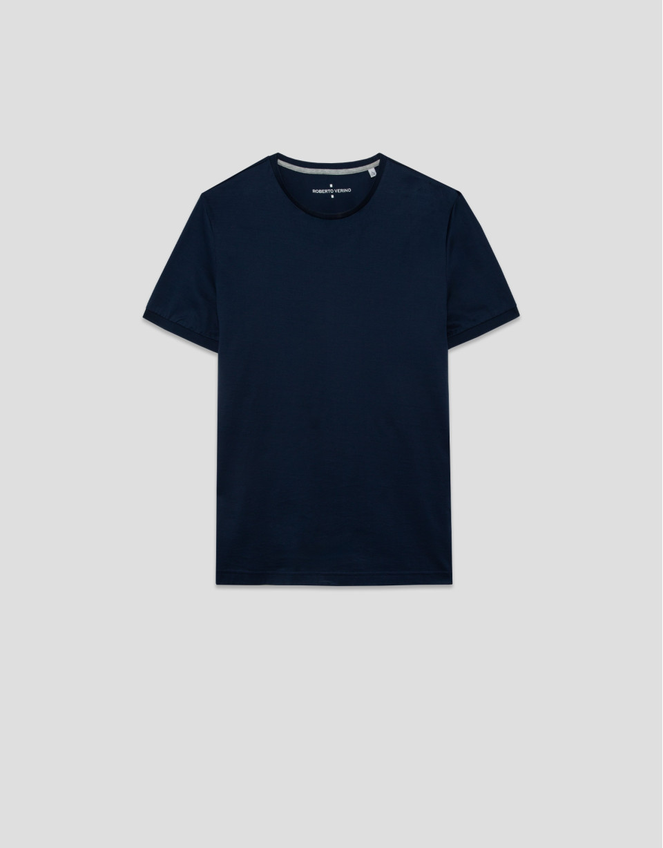 Camiseta mercerizada marino - Hombre - PV2026 | Roberto Verino
