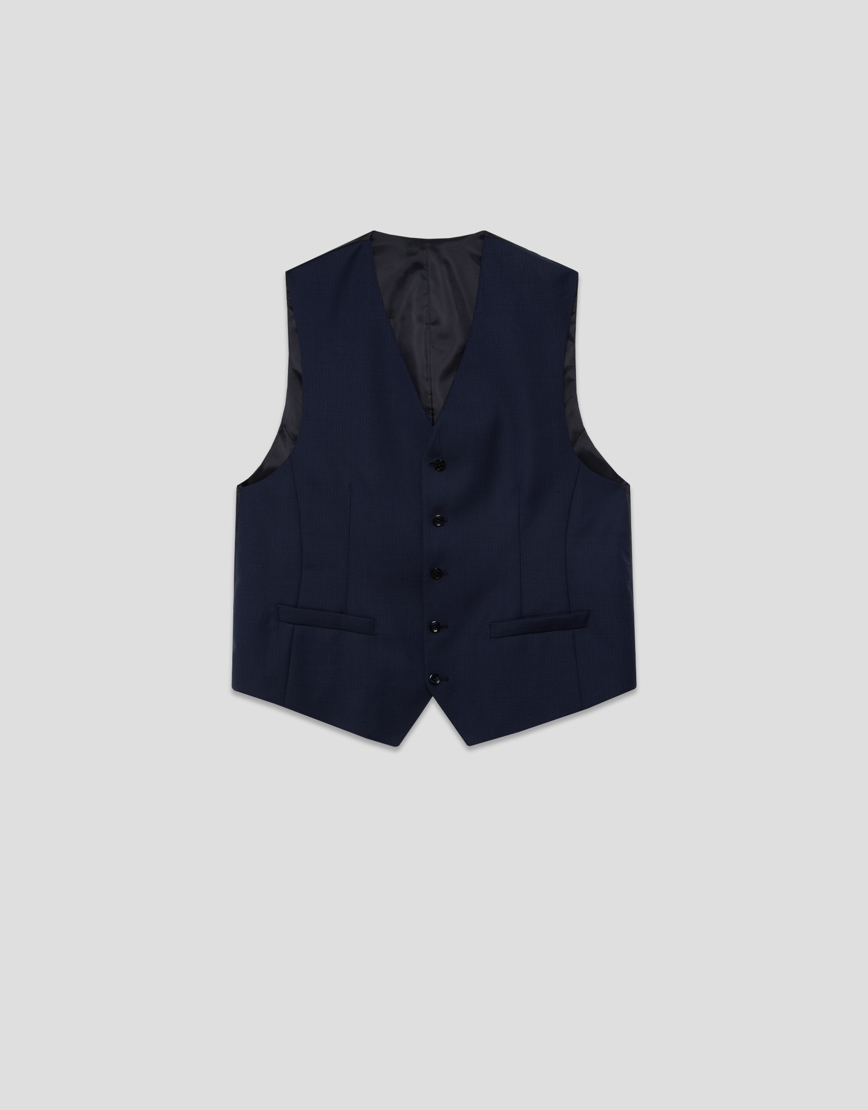 Dark blue blue wool waistcoat - Man - SS2026 | Roberto Verino